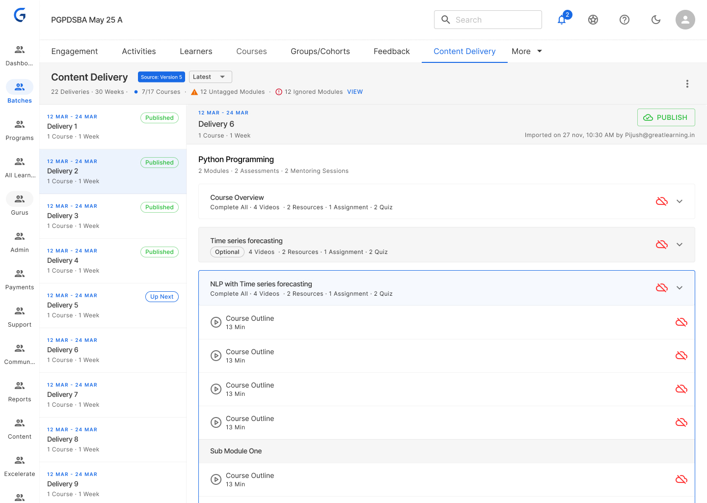 Sync & Publish Dialog — View 1